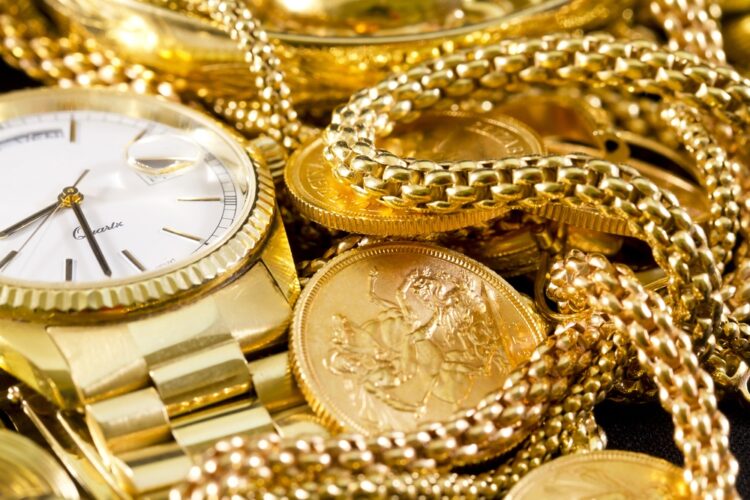 Jewelry gold necklaces rings bracelets watch wealth
