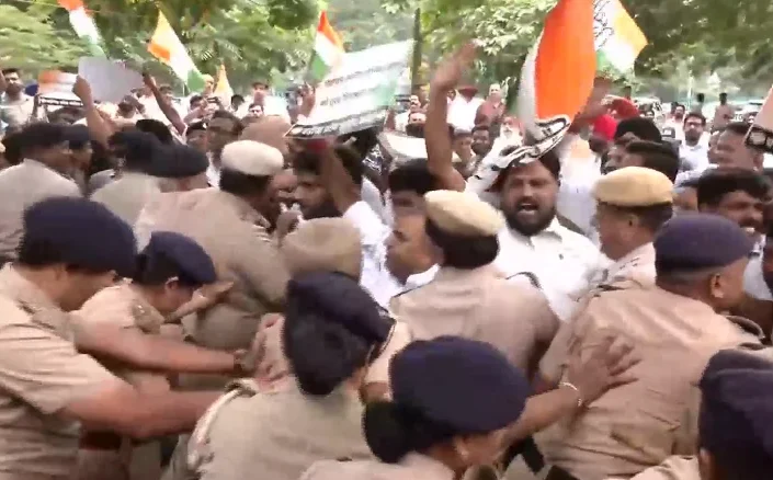 Congress protests in Chandigarh