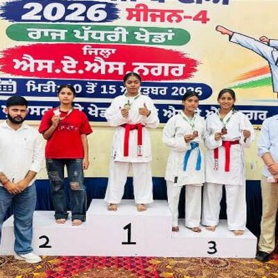 ‘ਖੇਡਾਂ ਵਤਨ ਪੰਜਾਬ ਦੀਆਂ 2026-27’: ਰਾਜ ਪੱਧਰੀ ਕਰਾਟੇ ਮੁਕਾਬਲਿਆਂ ’ਚ ਖਿਡਾਰੀਆਂ ਨੇ ਦਿਖਾਇਆ ਦਮ, ਲੜਕੀਆਂ ਨੇ ਜਿੱਤੇ ਕਈ ਤਮਗੇ