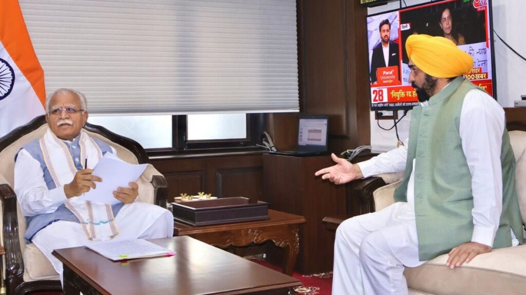 CM Bhagwant Singh Mann met Minister Manohar Lal Khattar